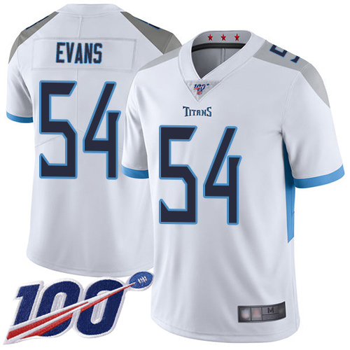 Tennessee Titans Limited White Men Rashaan Evans Road Jersey NFL Football #54 100th Season Vapor Untouchable->tennessee titans->NFL Jersey